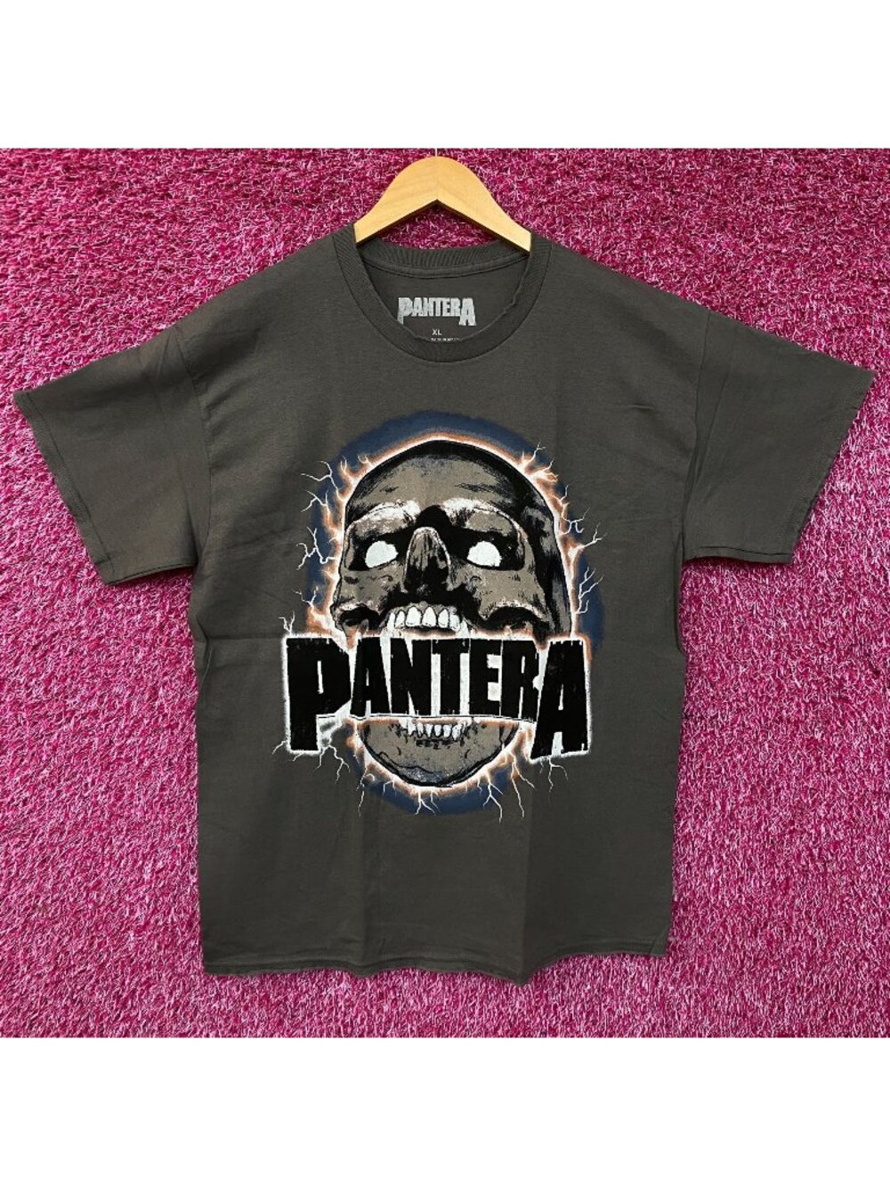 Pantera Lightning Skulls Metal Band Graphic T-Shirt XL